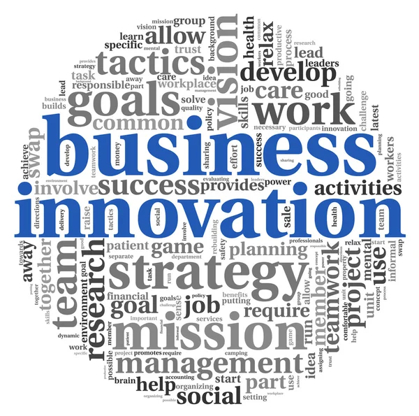 Business innovation i ordet taggmoln — Stockfoto