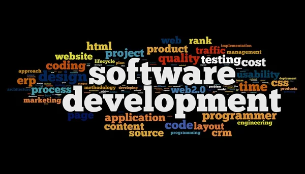 Concept de développement logiciel dans tag cloud — Photo