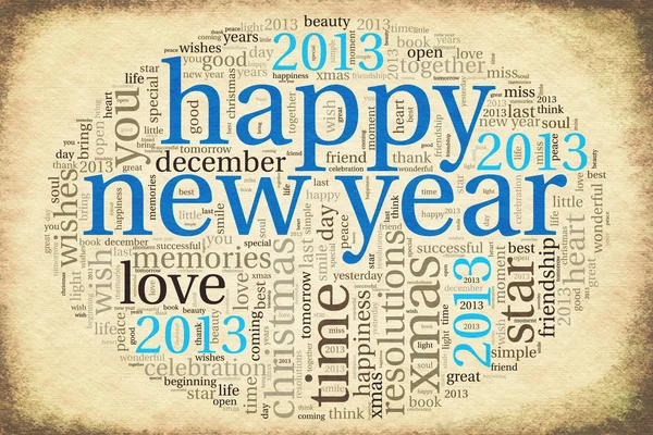 Happy New Year 2013 in tag cloud — Stock Photo, Image