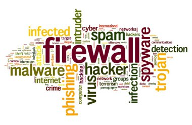 Firewall concept in tag cloud clipart