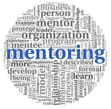 Mentoring concept in tag cloud clipart