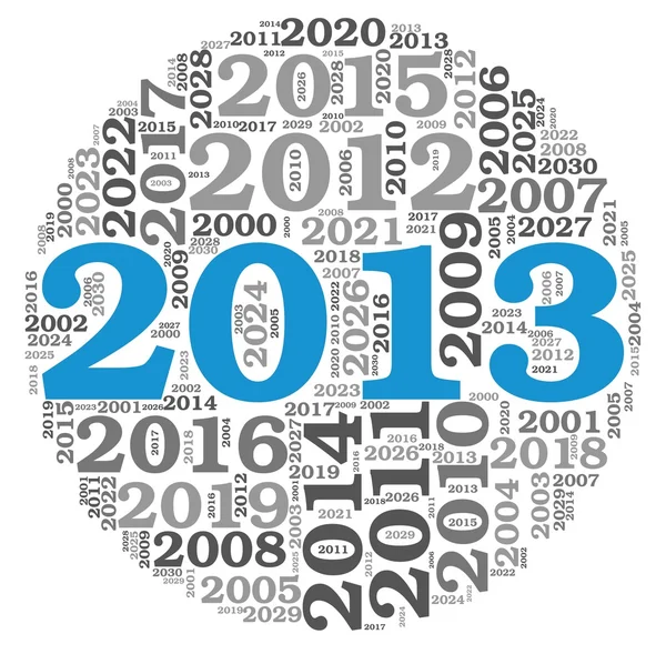 New year 2013 concept in number tag cloud