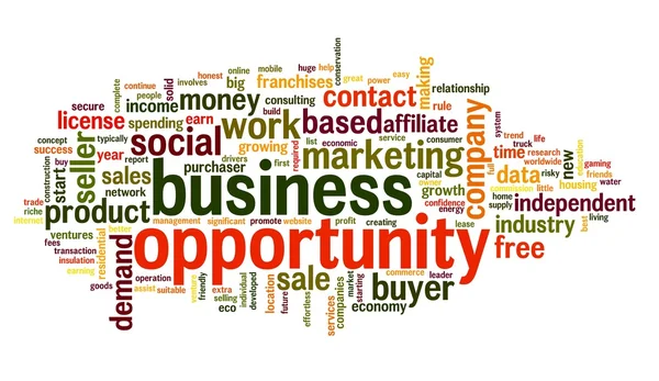 Concepto de oportunidad de negocio en word tag cloud — Foto de Stock