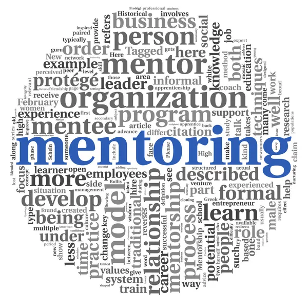 Concetto di mentoring nel tag cloud — Foto Stock