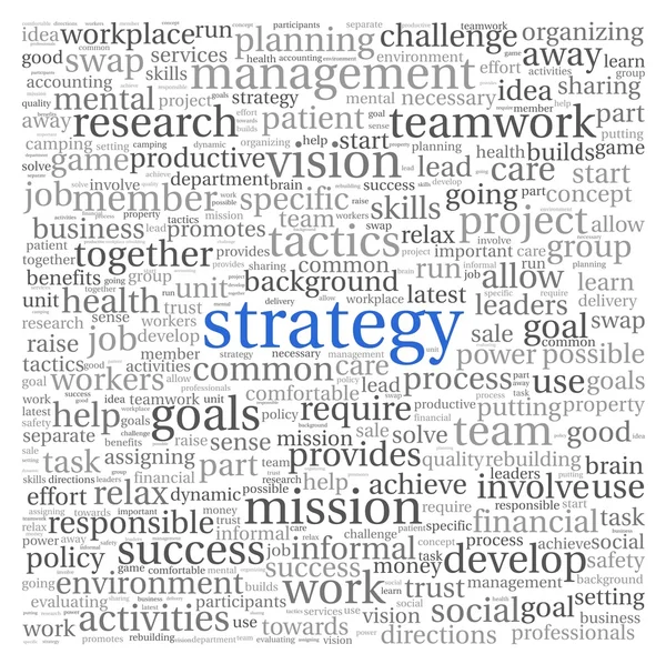 Concepto de estrategia en nube de etiquetas de palabras —  Fotos de Stock