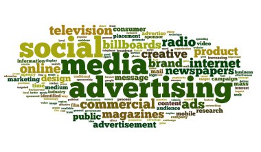 sosyal medya dvertising kavramı üzerinde etiket bulutu