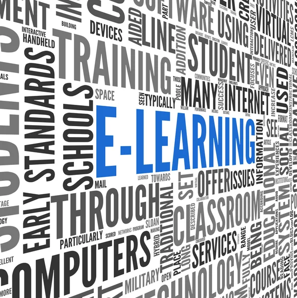 Concetto di e-learning nel tag cloud — Foto Stock