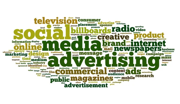 Social Media dvertising concept on tag cloud — Stock Photo, Image