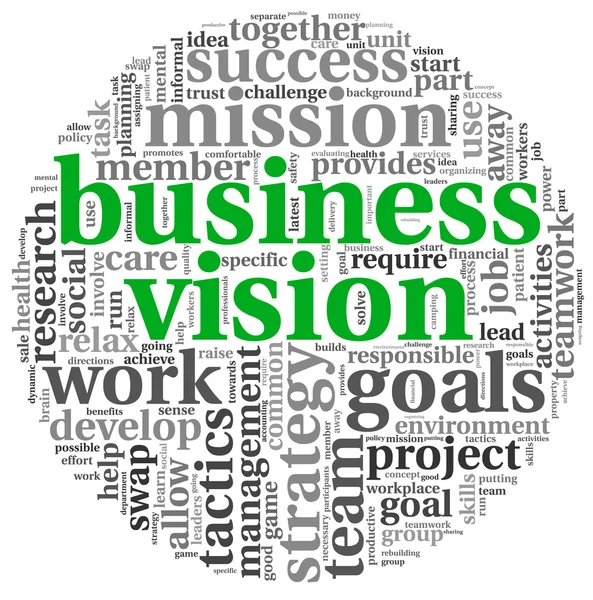 Koncepcja Biznesowa wizji w chmury tagów słowo — Zdjęcie stockowe