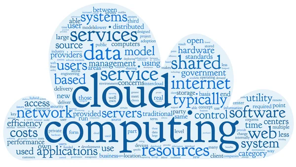 Concepto de cloud computing en word tag cloud —  Fotos de Stock