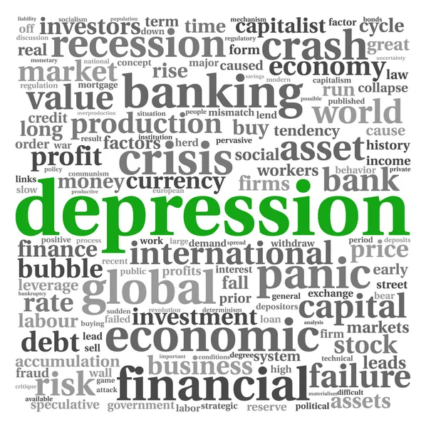 Depression koncept på vit — Stockfoto