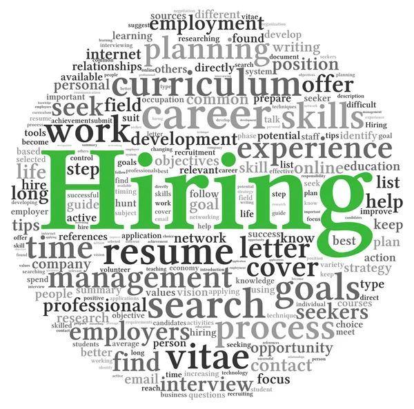 Hiring concept in word tag cloud — Stock Photo, Image