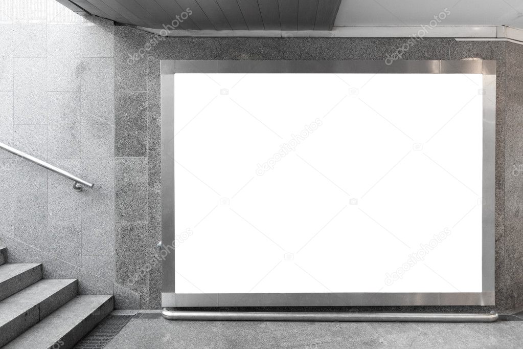 Blank billboard in hall