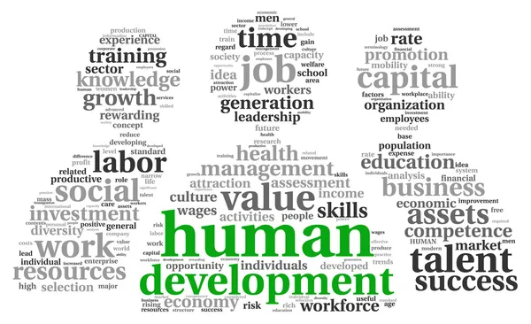 Concept de développement humain dans tag cloud — Photo