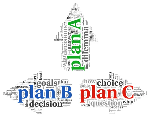 Flechas con plan A plan B y plan C — Foto de Stock