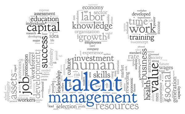 Talent management in word tag cloud — Stock Photo, Image