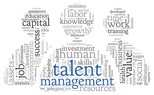 Talent management i ordet taggmoln Stockbild