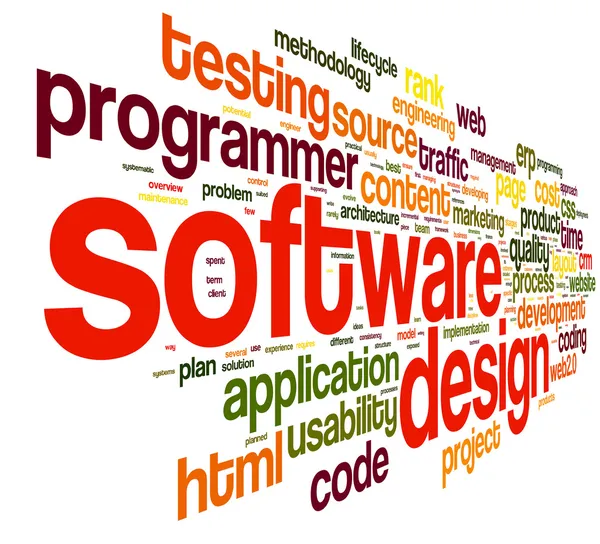 Software ontwerpconcept in de wolk van de markering — Stockfoto