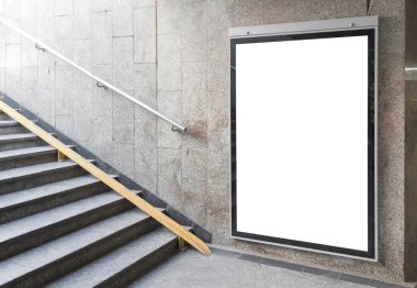 Blank billboard or poster in hall clipart