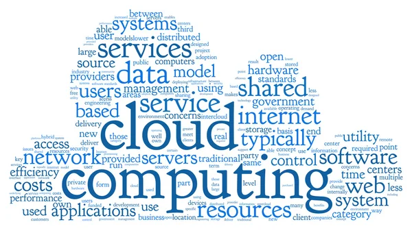 単語の札の雲のクラウドコンピューティング — ストック写真