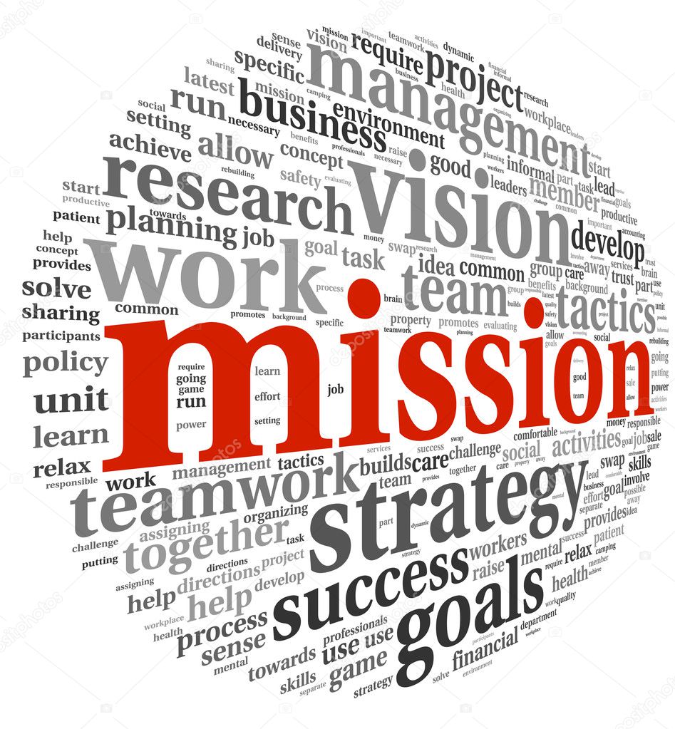 Mission concept in word tag cloud