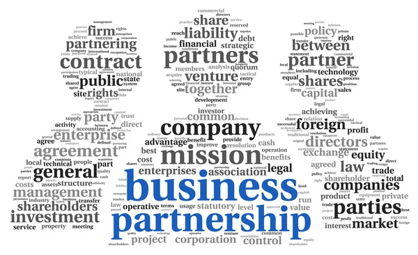 Partnerschap bedrijfsconcept in wolk van de markering — Stockfoto