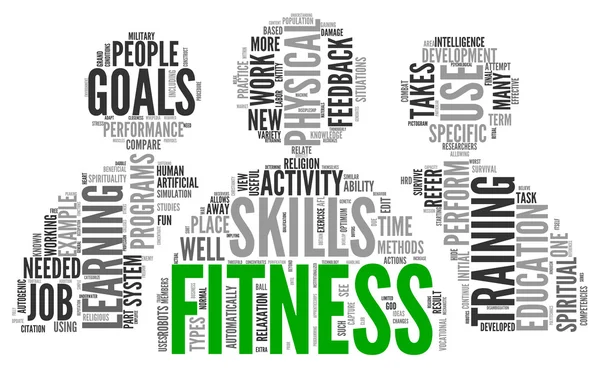 Concept de fitness dans word tag cloud — Photo