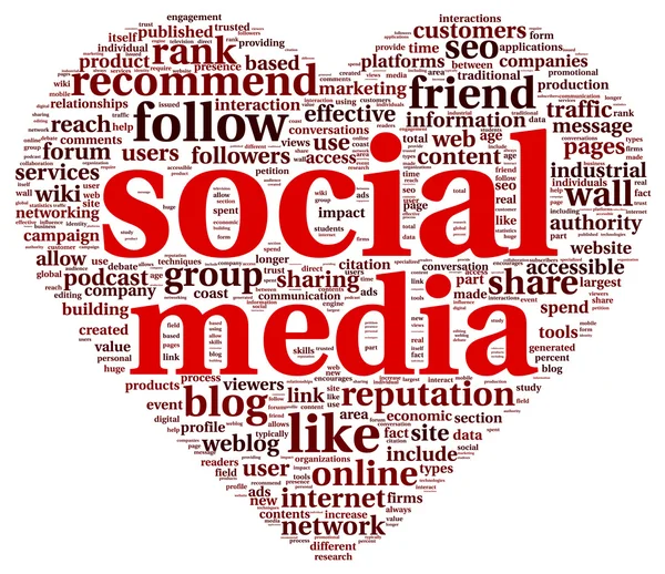 Social media love conept in word tag cloud — Stock Photo, Image