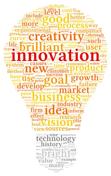 Concepto de innovación y tecnología en tag cloud — Foto de Stock