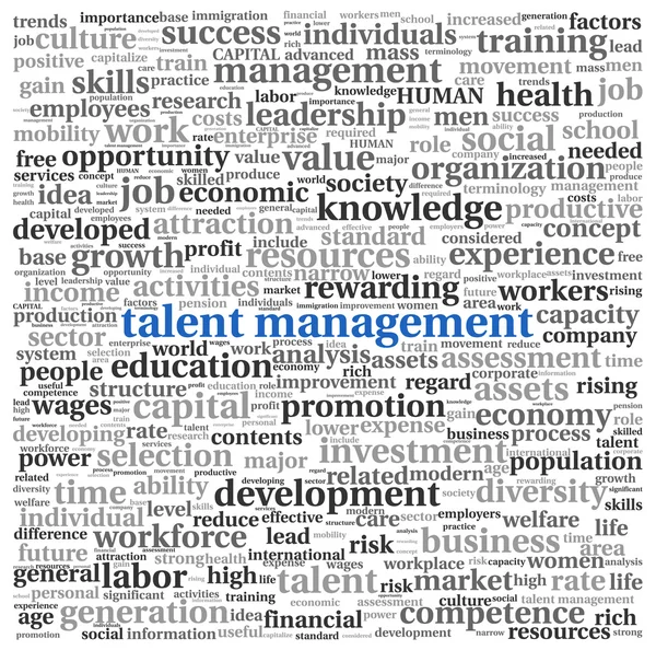Talentmanagement in word de wolk van de markering — Stockfoto
