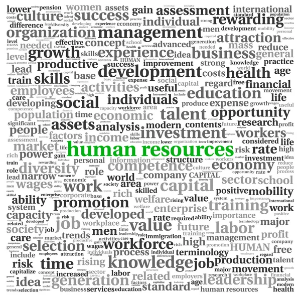 Mänskliga resurser koncept i taggmoln — Stockfoto