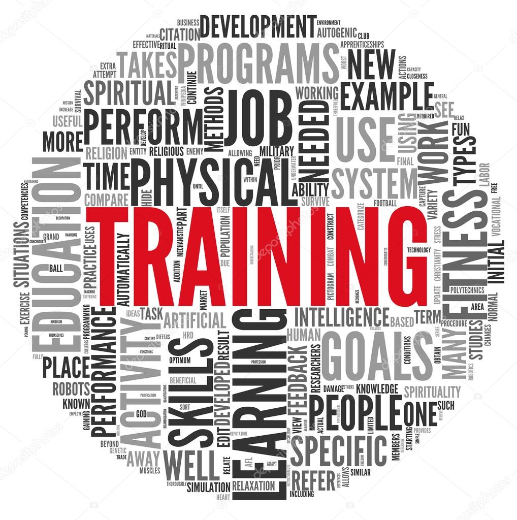 training and education related words concept stock photo
