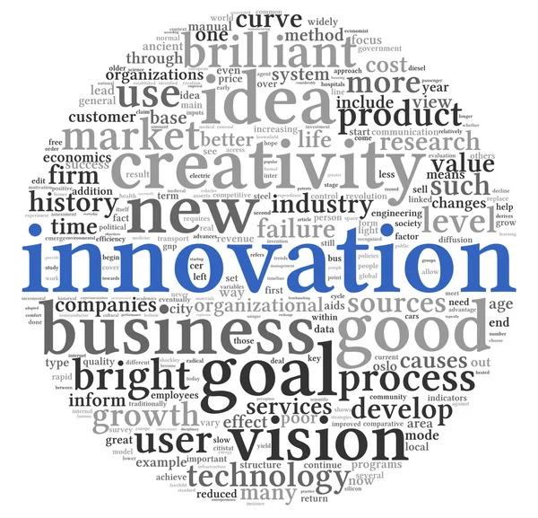 Concepto de innovación y tecnología en tag cloud —  Fotos de Stock