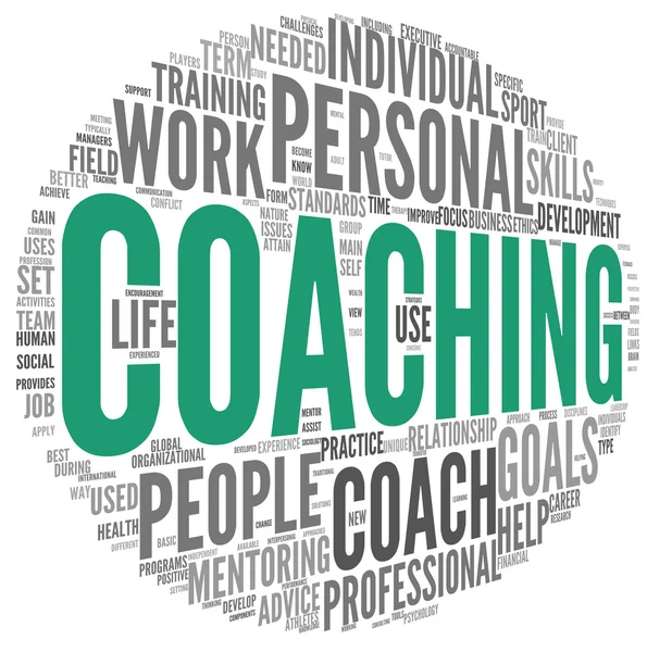 Concetto di coaching nella sfera tag cloud — Foto Stock