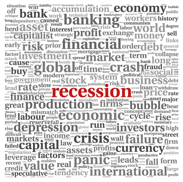 Rezessionskonzept auf weiß — Stockfoto