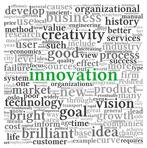 Concepto de innovación y tecnología en tag cloud —  Fotos de Stock