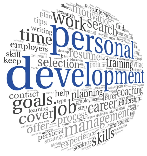 Desarrollo personal en tag cloud — Foto de Stock