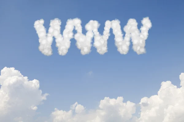 De concepttekst van www in wolken — Stok fotoğraf