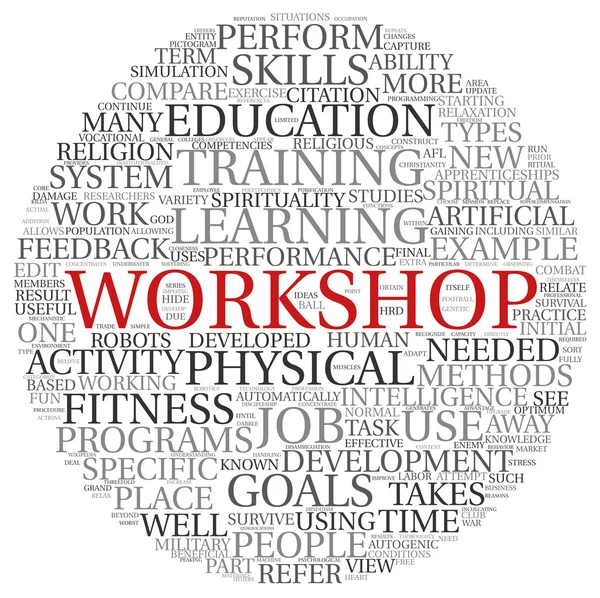 Workshop and learning related words concept — Stock Photo, Image