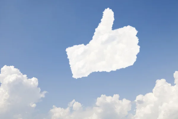 Pulgar hacia arriba el texto concepto en las nubes —  Fotos de Stock