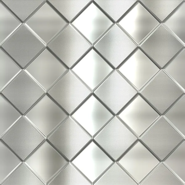 Metal silver checked pattern — Stock Photo, Image