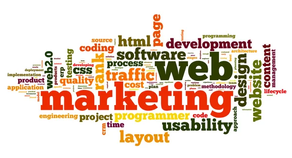 Concepto de marketing web en nube de palabras — Foto de Stock