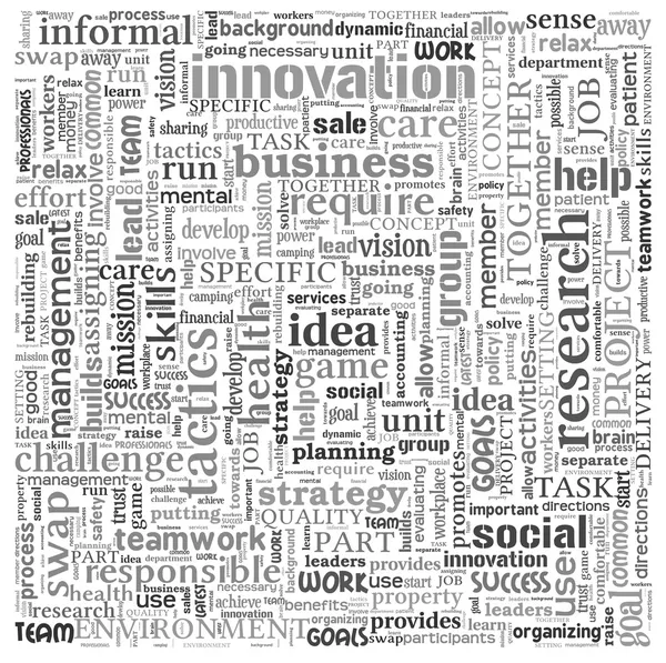 Pomysł i biznes koncepcja w chmury tagów słowo — Zdjęcie stockowe