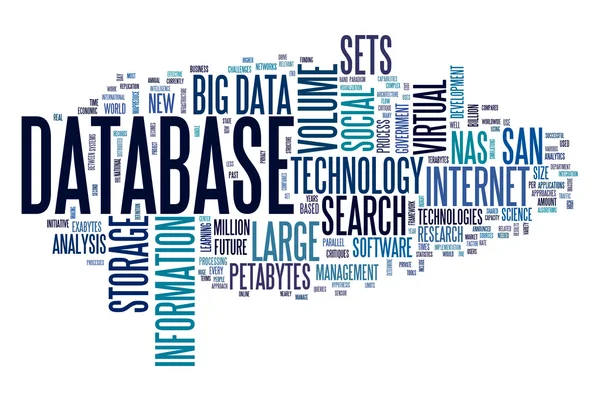Concetto di database in word cloud — Foto Stock