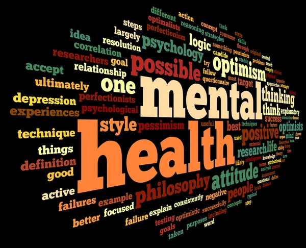 Mental health in word tag cloud — Stockfoto