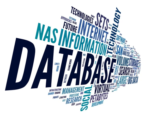 Database concept in word cloud — Stockfoto