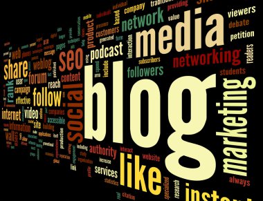 Blog concept in word tag cloud clipart