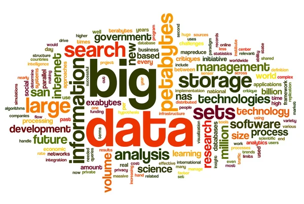 Concetto di big data nel word cloud — Foto Stock