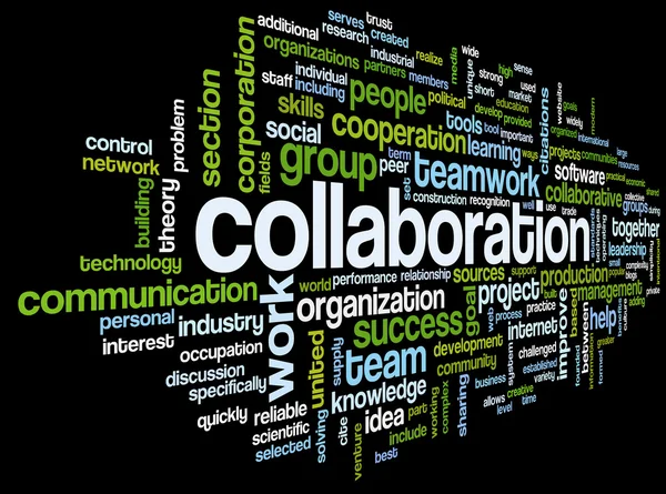 Concept de collaboration dans word tag cloud — Photo