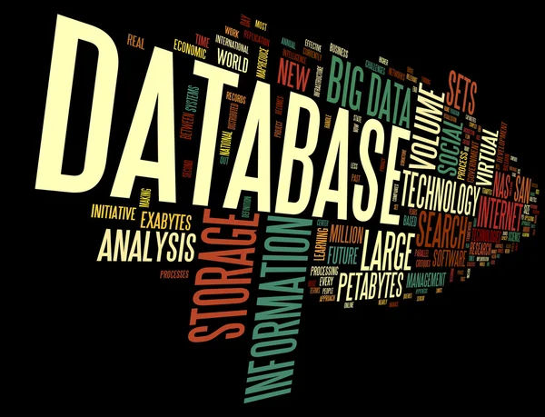 Concepto de base de datos en Word Cloud — Foto de Stock